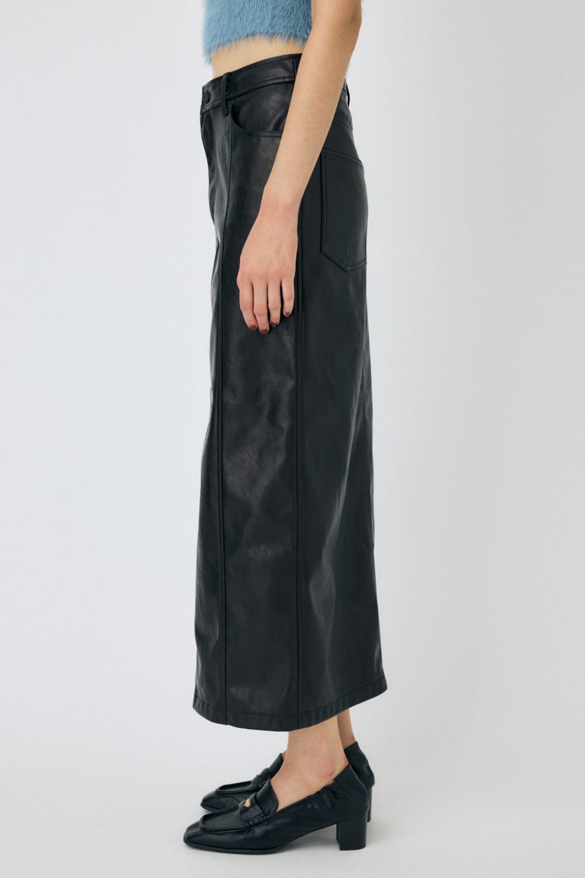 MOUSSY | 【ViVi掲載】FAUX LEATHER ナロースカート (スカート
