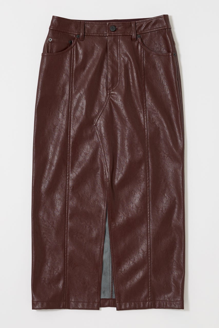 MOUSSY | 【ViVi掲載】FAUX LEATHER ナロースカート (スカート
