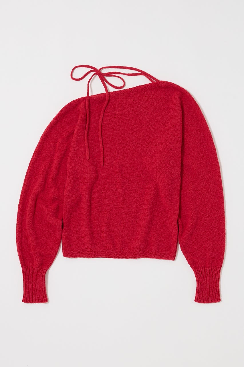 トップス moussy ONE SHOULDER KNIT TOP MOUSSY | ONE SHOULDER ニットトップス (ニット ) |SHEL'TTER