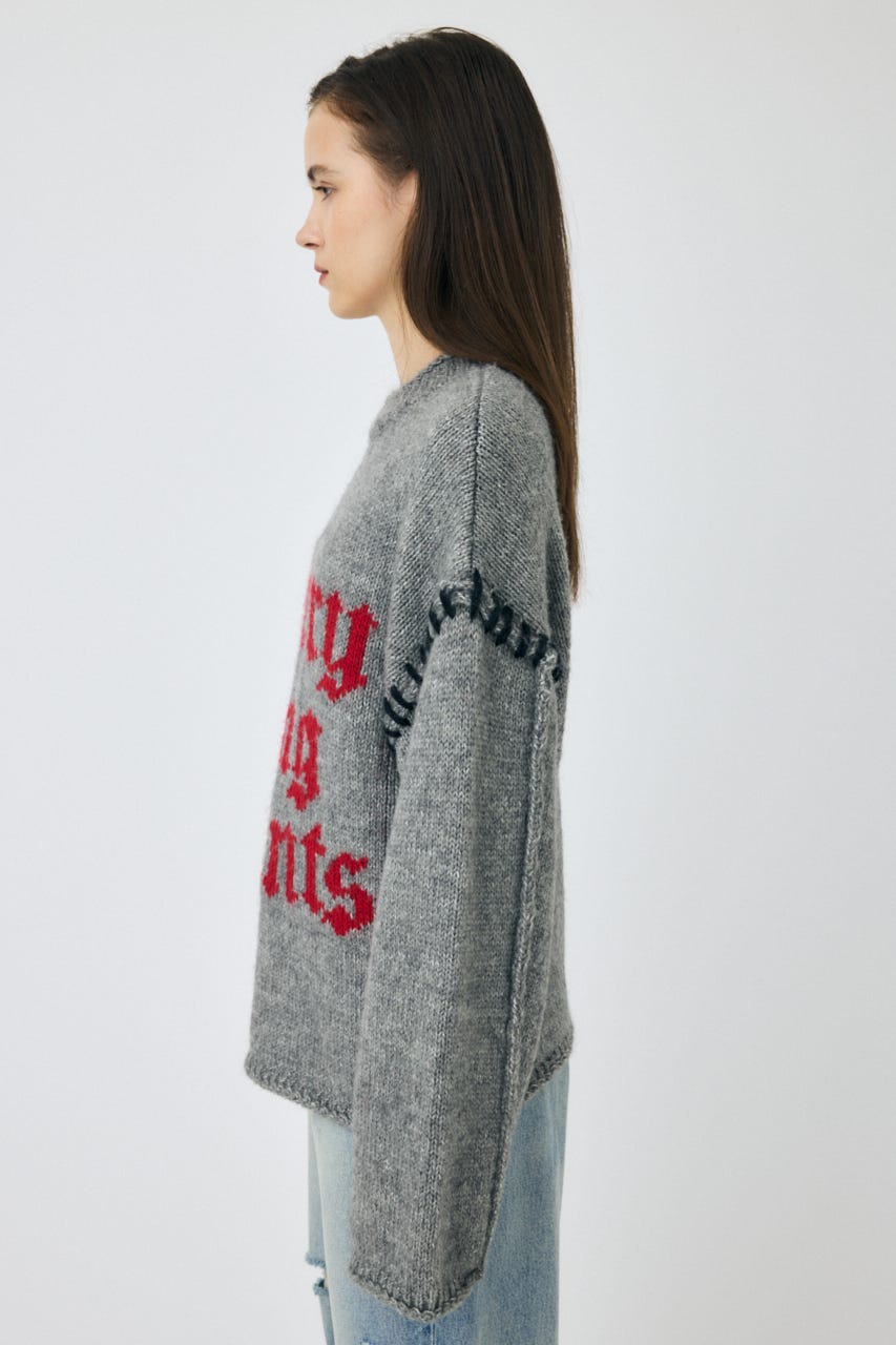 MOUSSY | 【WEB限定】KNITTED WORDS セーター (ニット ) |SHEL