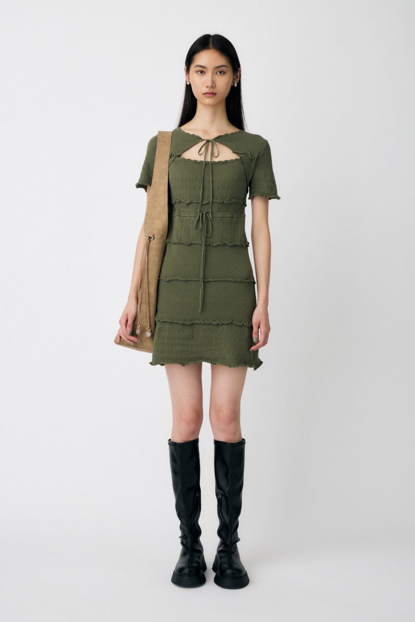 MOUSSY ミニワンピース MOUSSY ワンピース WAIST TUCK MINI ドレス : ZOZOTOWN Yahoo!店