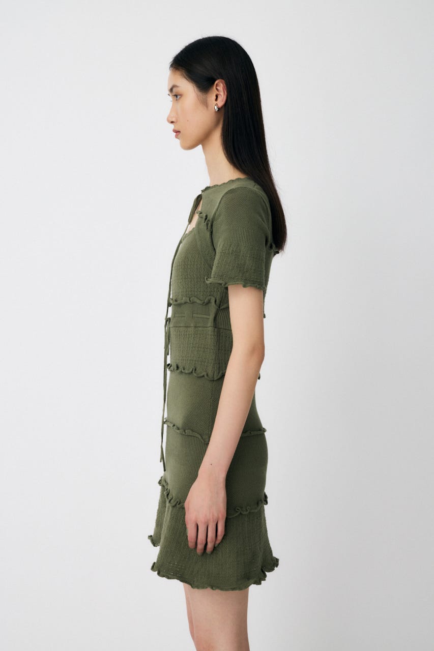 MOUSSY | BOW DESIGN KNIT ミニ ドレス (ワンピース(ミニ