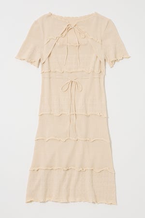 MOUSSY | BOW DESIGN KNIT ミニ ドレス (ワンピース(ミニ