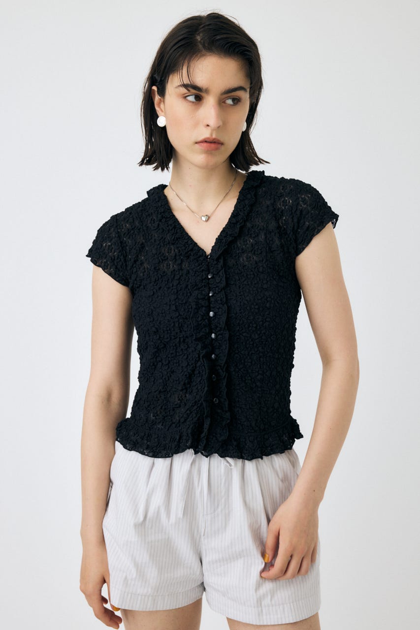 MOUSSY | RUFFLE LACE ノースリーブトップス (Tシャツ