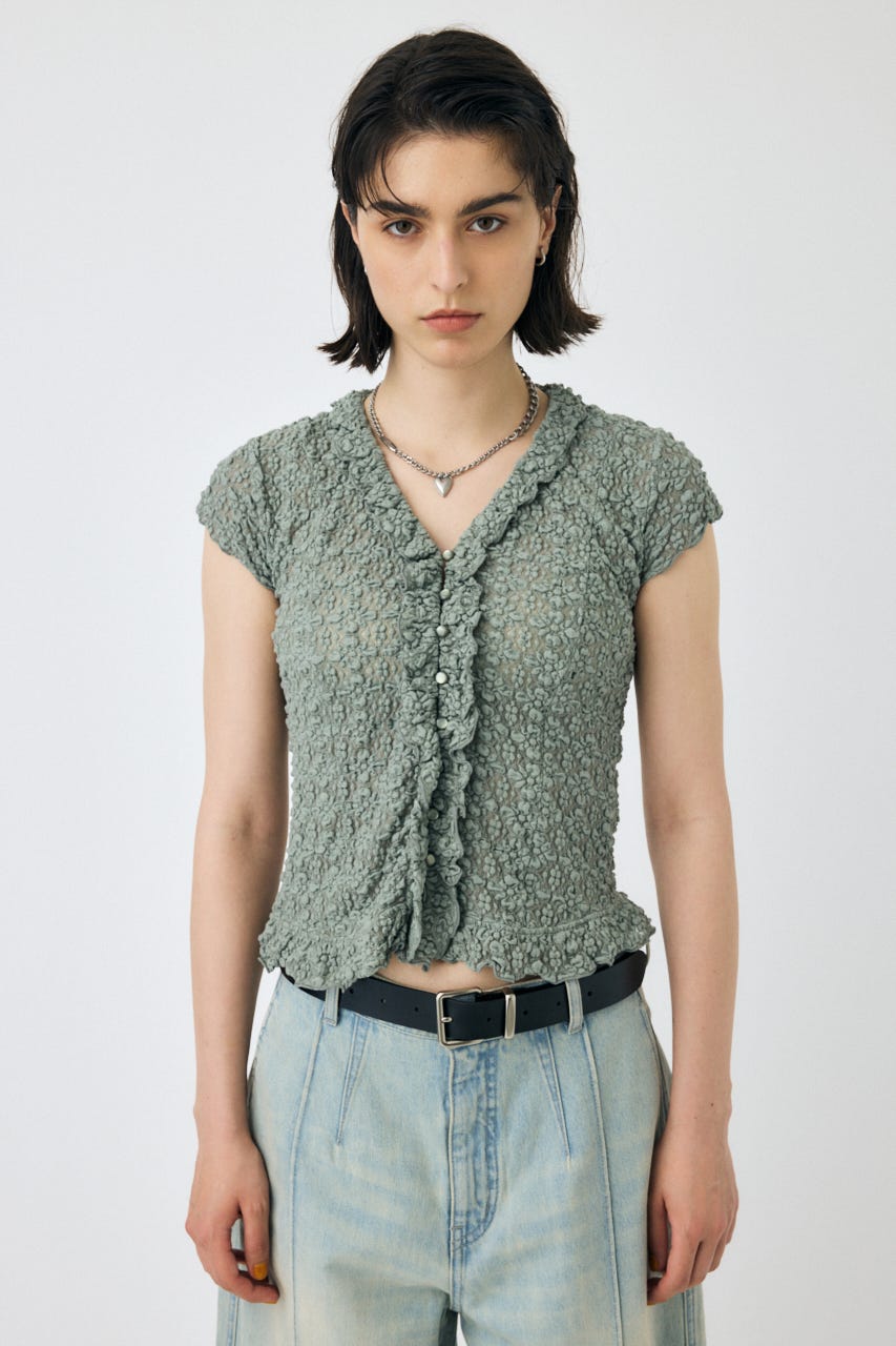 MOUSSY | RUFFLE LACE ノースリーブトップス (Tシャツ