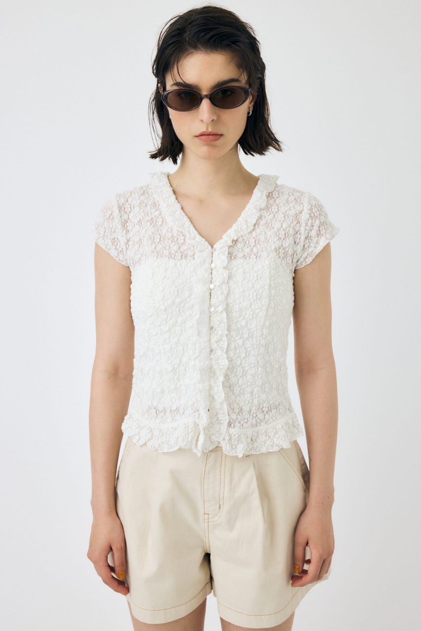 トップス mamiii Pink Lace Up Graphic Mesh Top | Minga London – Minga London US