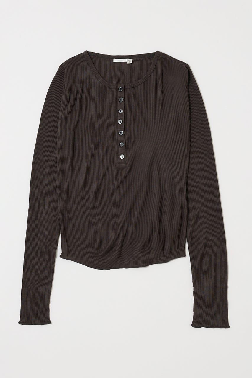 MOUSSY | HENRY NECK LONG SLEEVE Tシャツ (Tシャツ