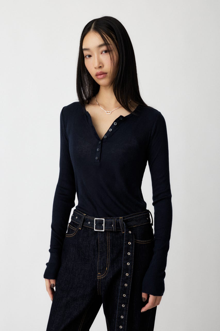 2着⭐️マウジー⭐️HENRY NECK ロングスリーブTシャツ セール】HENRY NECK ロングスリーブTシャツ（Tシャツ/カットソー