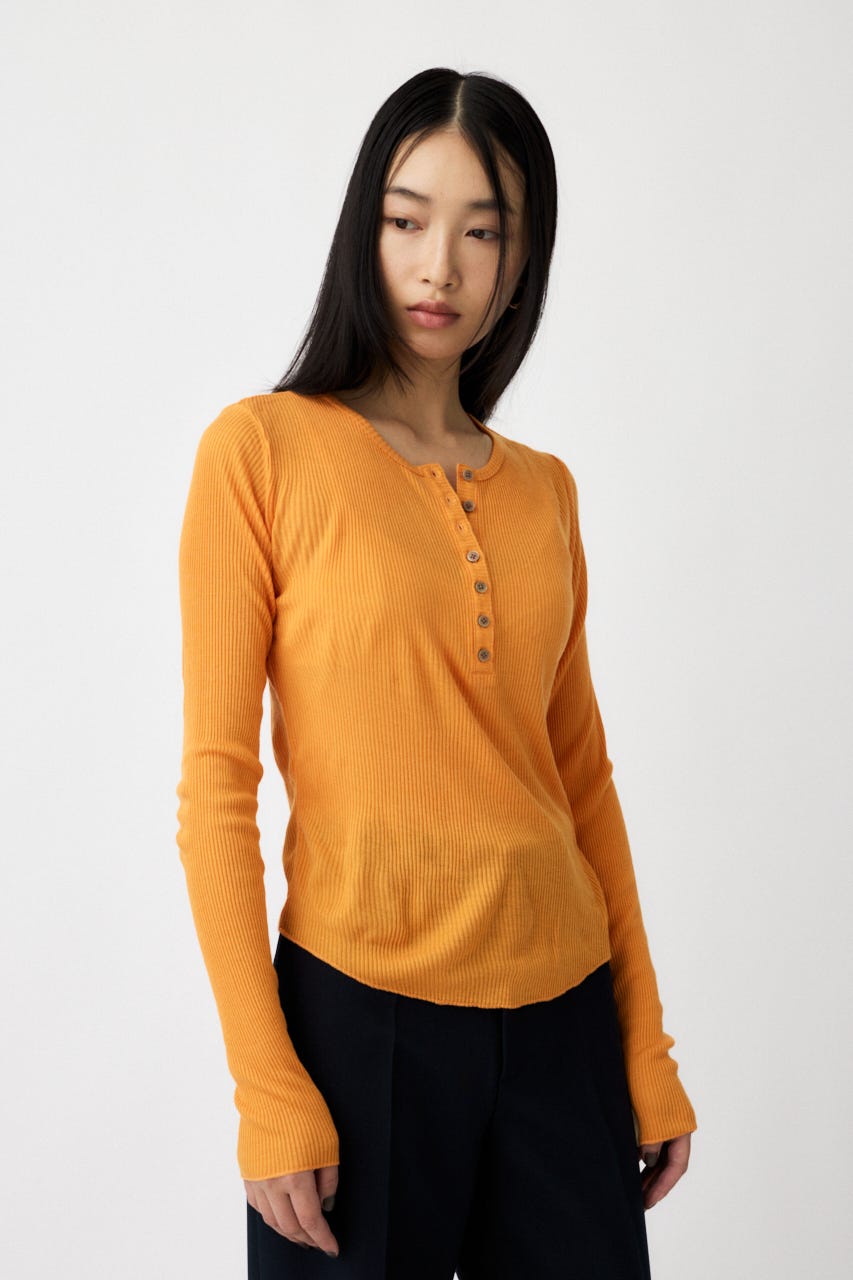 ヘンリー様 ONCILY tシャツ SILVER BUTTON HENRY NECK THERMAL LONG SLEEVE