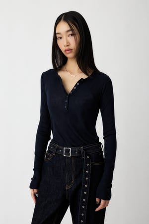 HENRY NECK LONG SLEEVE Tシャツ