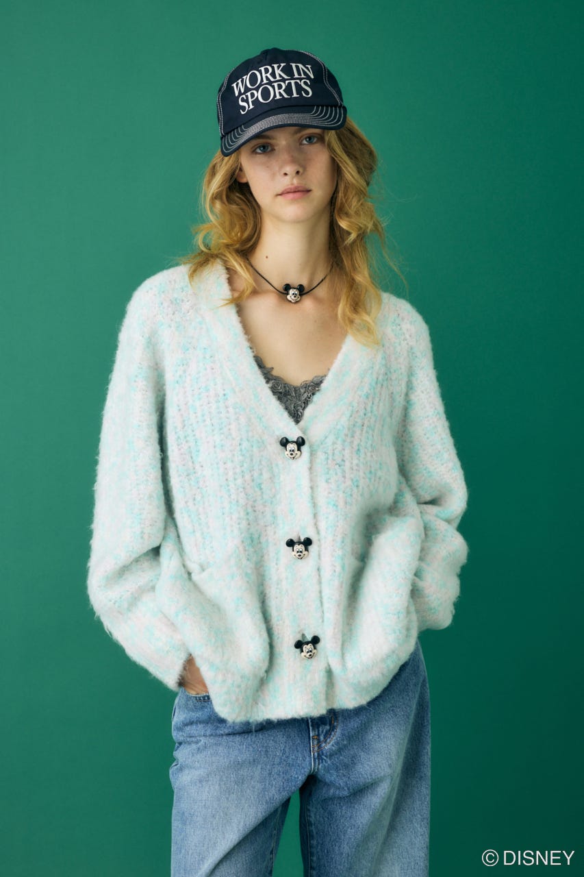 フーディー みっきー様 Disney SERIES CREATED by MUS | MD FACE BUTTON カーディガン