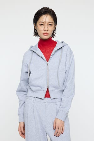 PU ZIP UP SWEAT フーディ