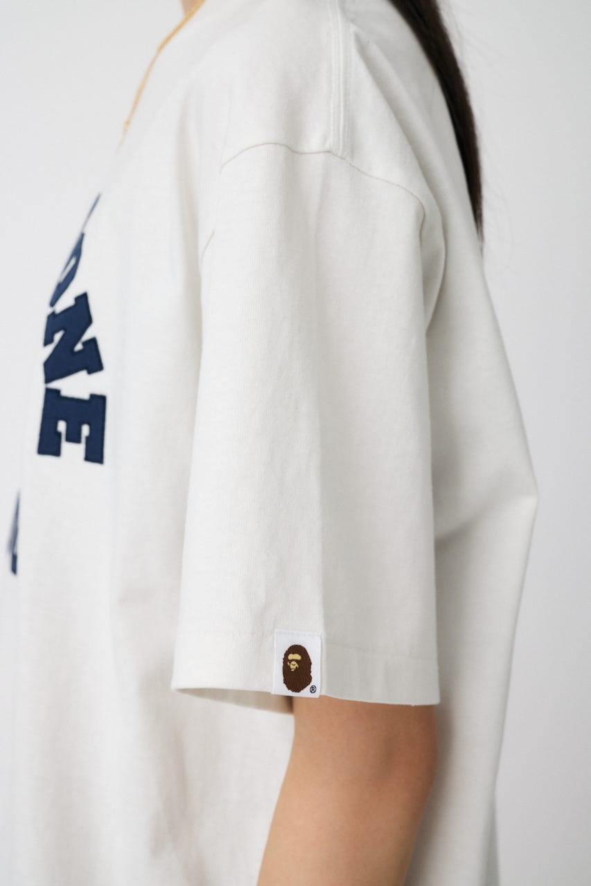BP/MS COLLEGE PATCH TEE ブラウン MOUSSY | BP/MS COLLEGE PATCH TEE (Tシャツ・カットソー(半袖
