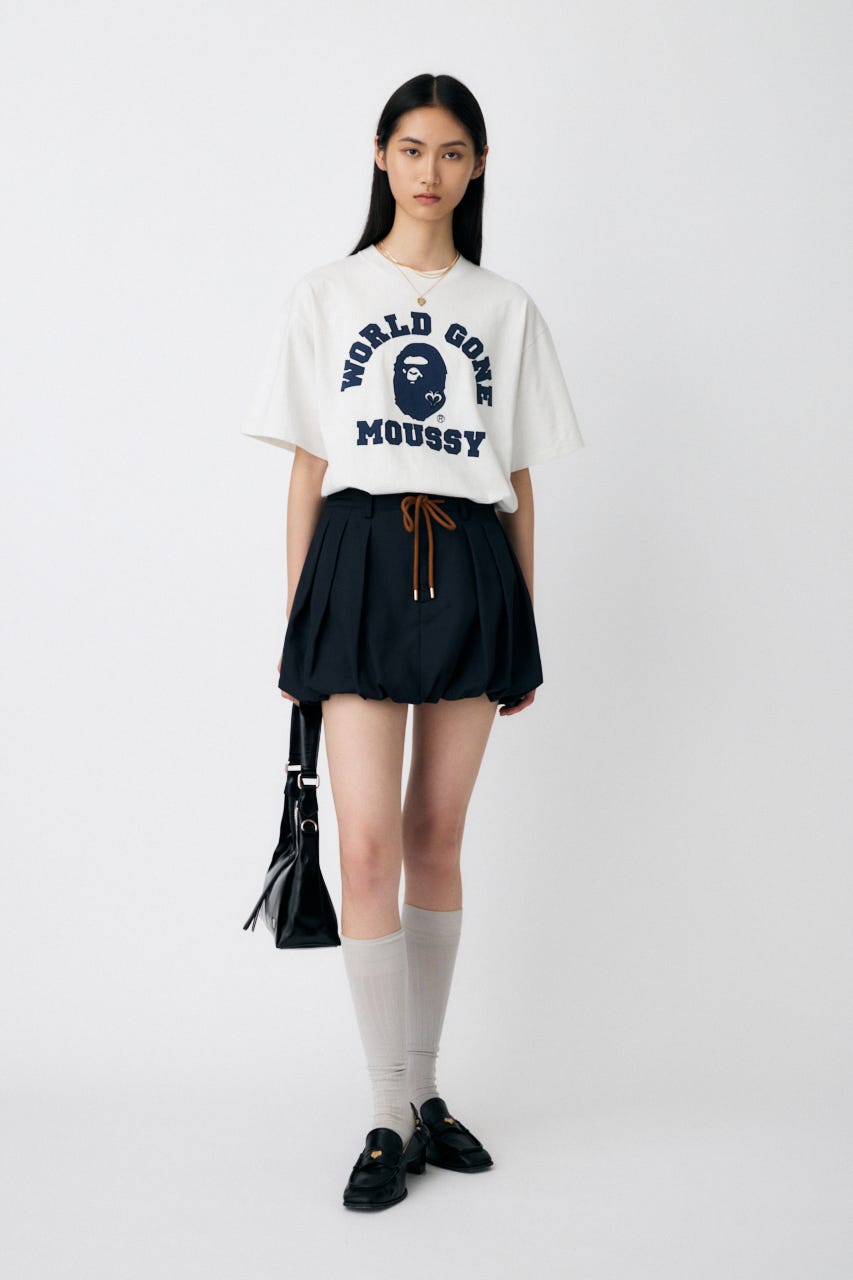 BP/MS COLLEGE PATCH TEE ブラウン MOUSSY | BP/MS COLLEGE PATCH TEE (Tシャツ・カットソー(半袖