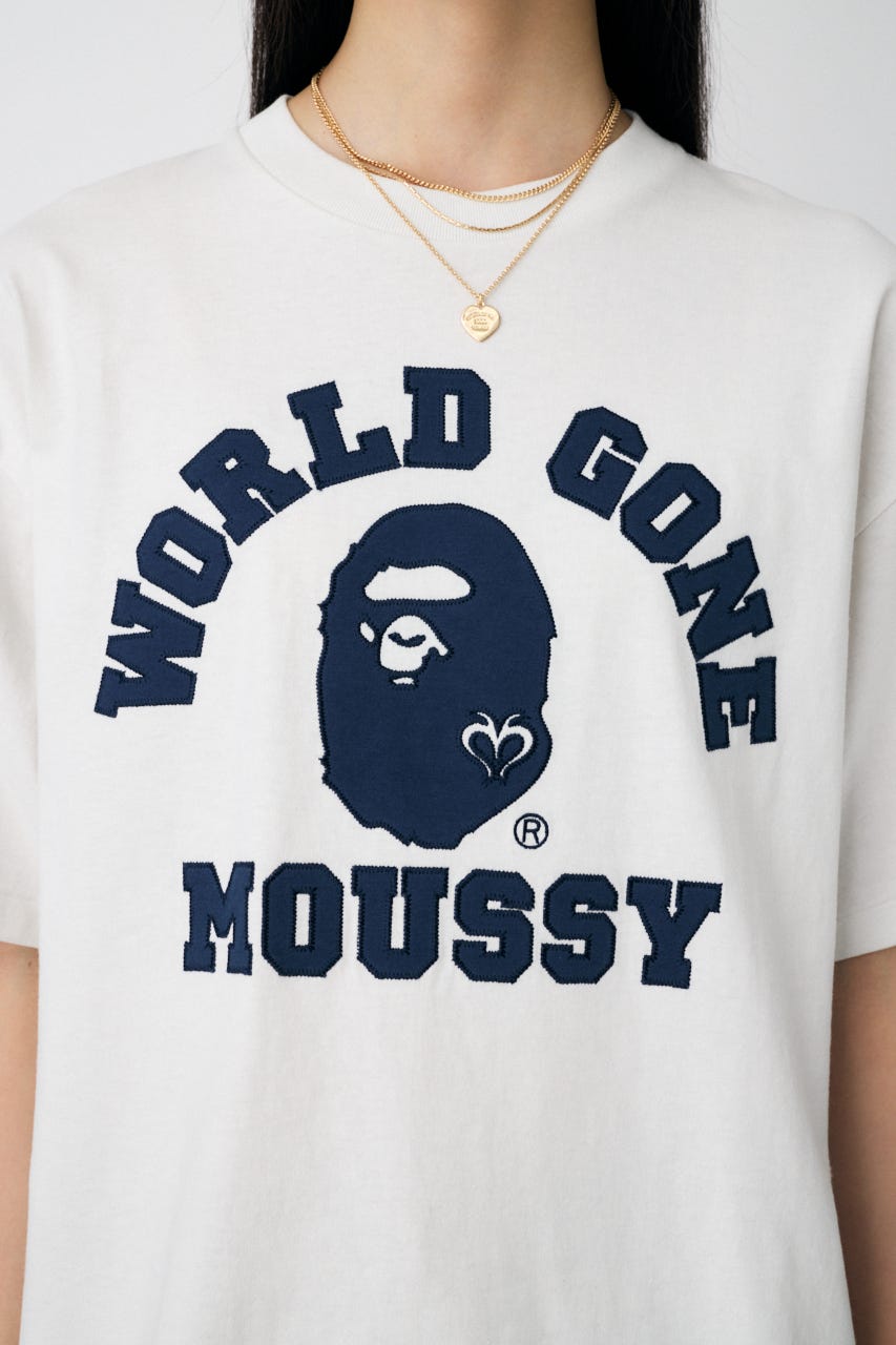 トップス MOUSSY A BATHING APE COLLEGE PATCH TEE BAPE X MOUSSY 】COLLEGE PATCH TEE | bape.com