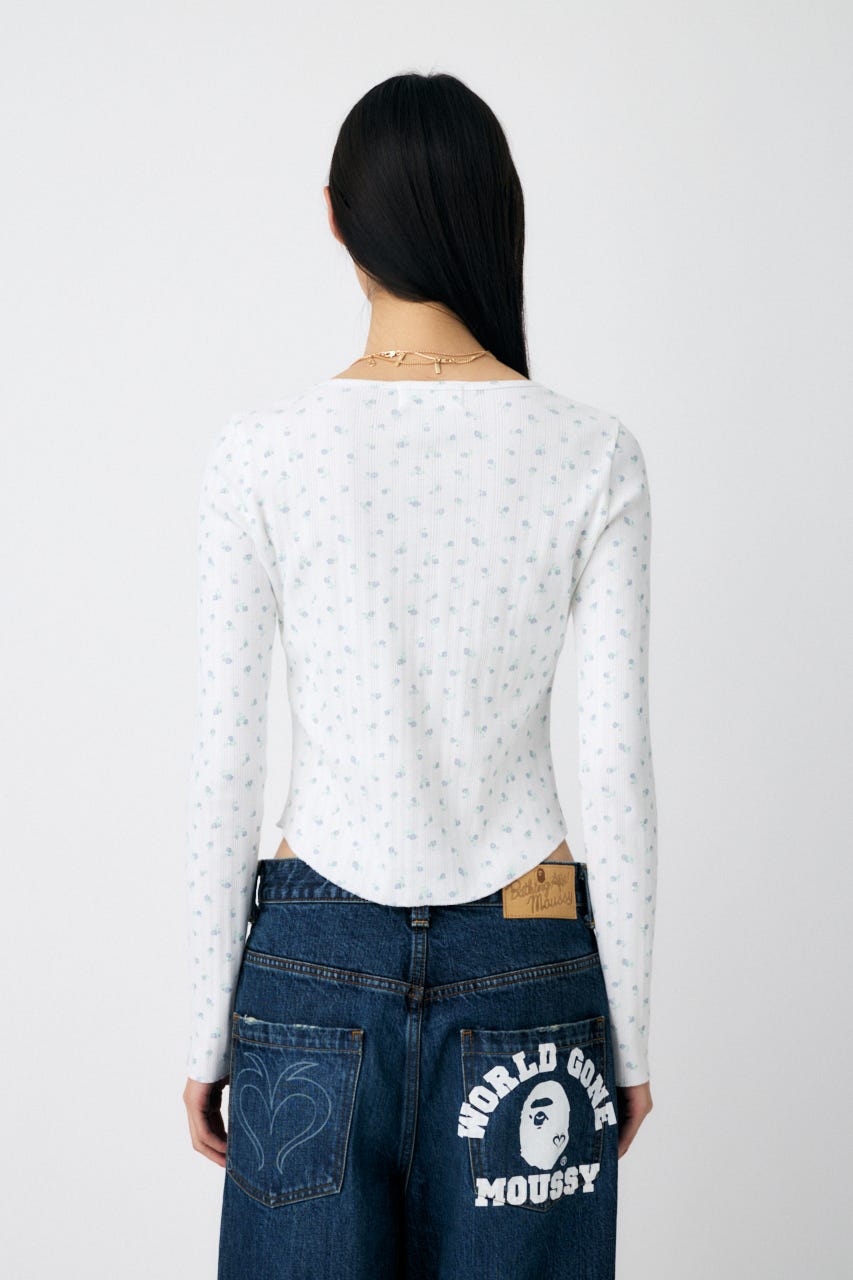 MOUSSY BAPE HENRY NECK L/S TEE 白 MOUSSY BAPE HENRY NECK L/S TEE 白｜Yahoo!フリマ（旧PayPay
