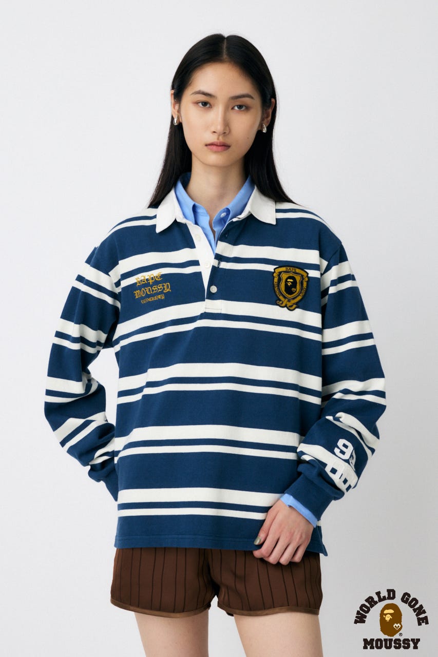 MOUSSY | BP/MS STRIPED RUGBY L/S シャツ (Tシャツ・カットソー