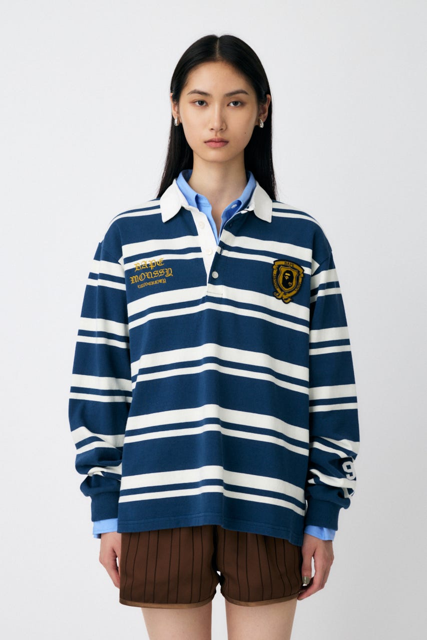 トップス MOUSSY BAPE STRIPED RUGBY L/S SHIRT BAPE X MOUSSY 】STRIPED RUGBY L/S SHIRT | bape.com