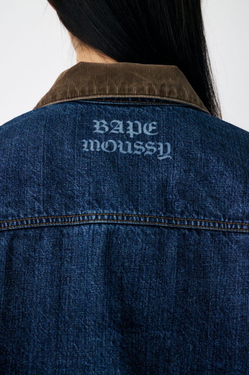 moussy F/LEATHER COLLAR DENIM ジャケット MOUSSY コート アウター FAUX LEATHER MINIMAL ジャケット