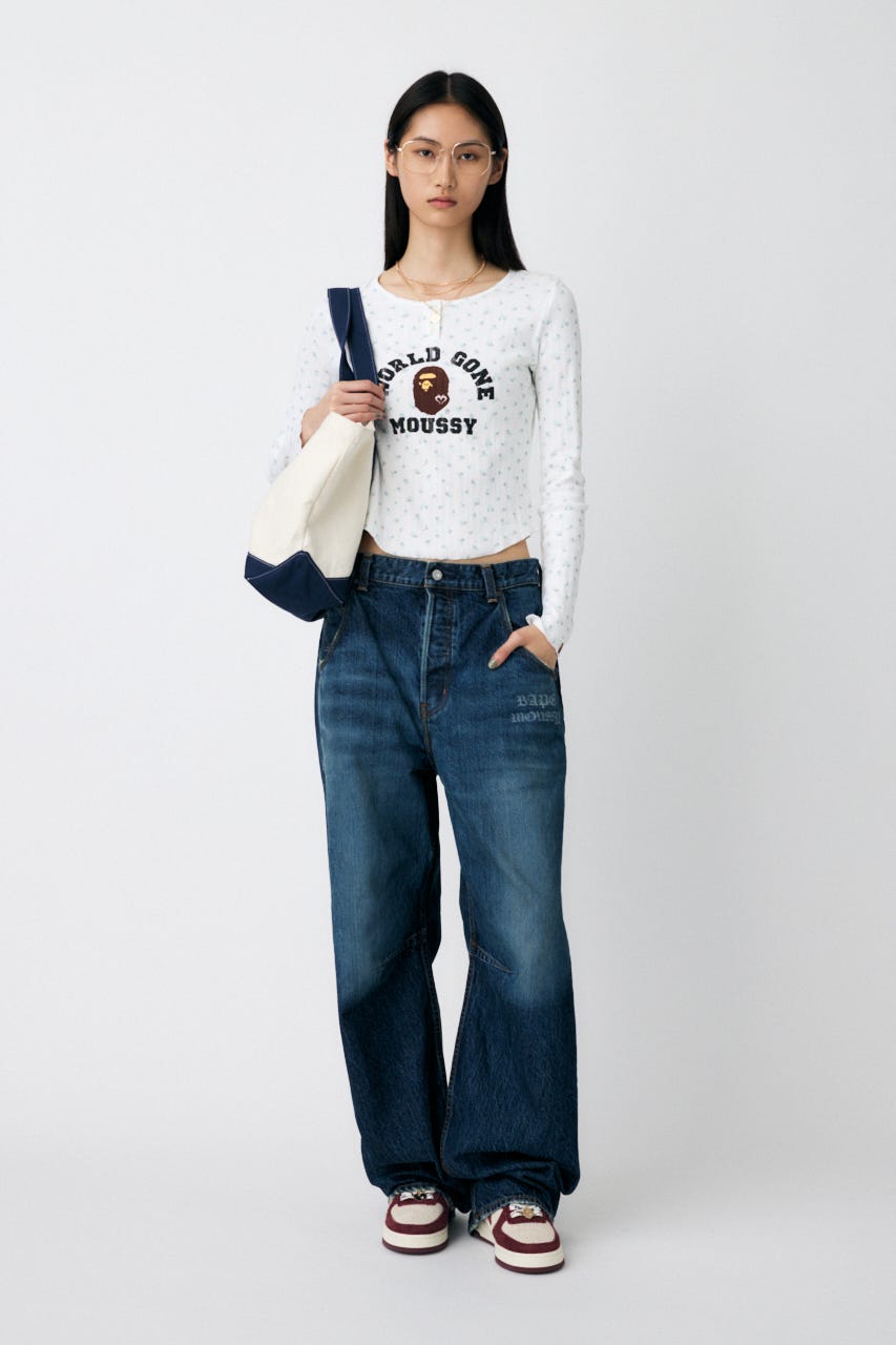MOUSSY A BATHING APE CURVE ストレート size 0 BAPE X MOUSSY 】CURVE STRAIGHT | bape.com