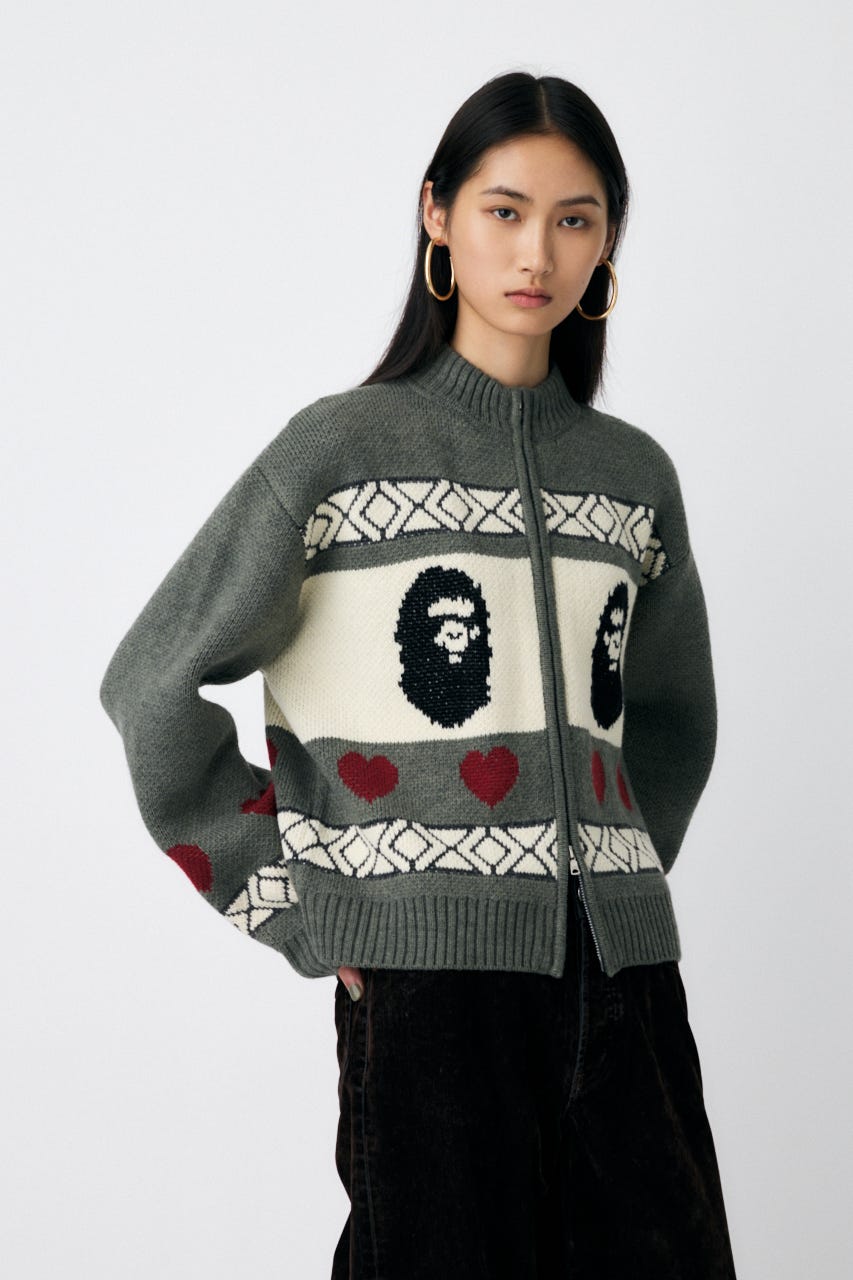 MOUSSY A BATHING APE KNIT カーディガン MOUSSY | BP/MS KNIT カーディガン (カーディガン ) |SHEL'TTER