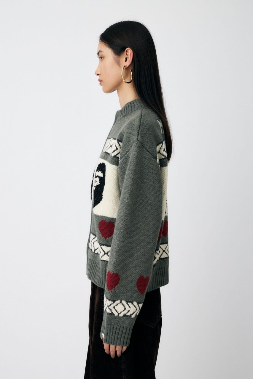 MOUSSY A Bathing ape カーディガン BAPE X MOUSSY 】KNIT CARDIGAN | bape.com