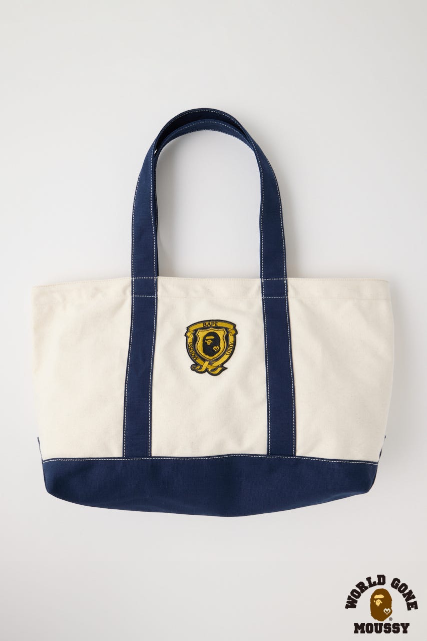 MOUSSY A BATHING APE EMBLEM トートバッグ BAPE X MOUSSY 】EMBLEM TOTE BAG | bape.com