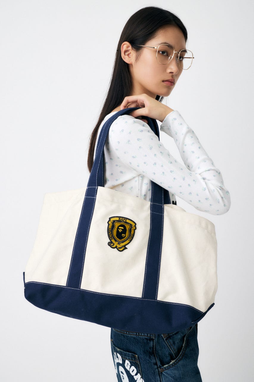 MOUSSY A BATHING APE EMBLEM トートバッグ BAPE X MOUSSY 】EMBLEM TOTE BAG | bape.com