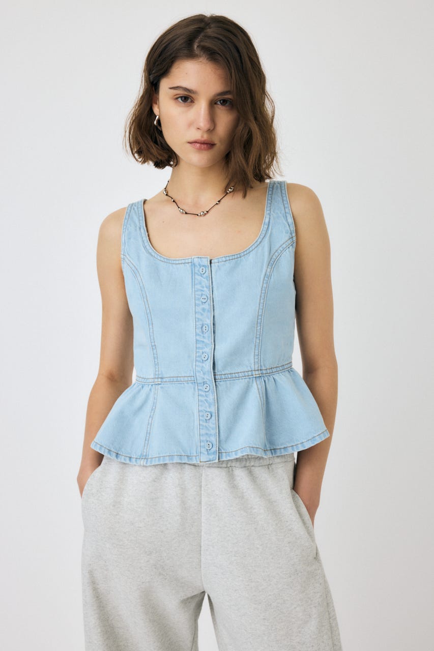 MOUSSY | SQUARE NECK デニム ビスチェ (シャツ・ブラウス