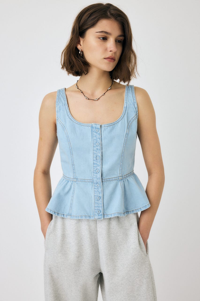 MOUSSY | SQUARE NECK デニム ビスチェ (シャツ・ブラウス