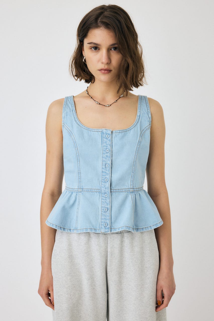 moussyビスチェ MOUSSY | SQUARE NECK デニム ビスチェ (シャツ・ブラウス