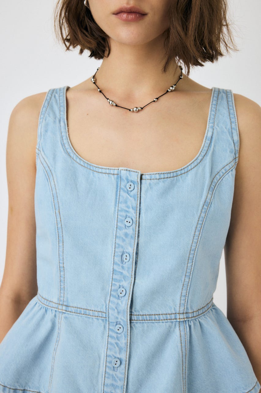 MOUSSY | SQUARE NECK デニム ビスチェ (シャツ・ブラウス