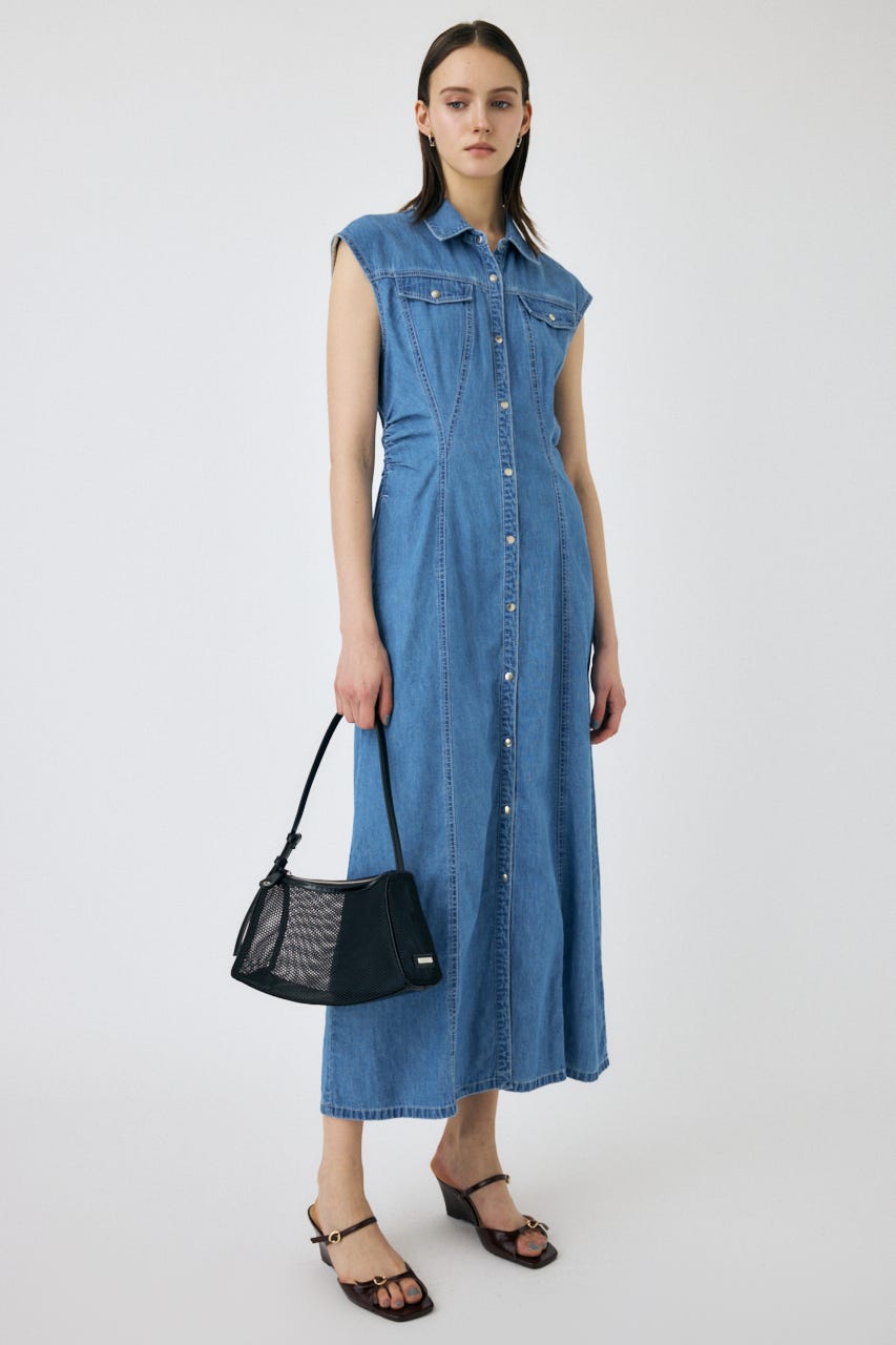 moussy CAP SLEEVE DENIM デニム　ワンピース セール】CAP SLEEVE DENIM ドレス（ワンピース）｜MOUSSY