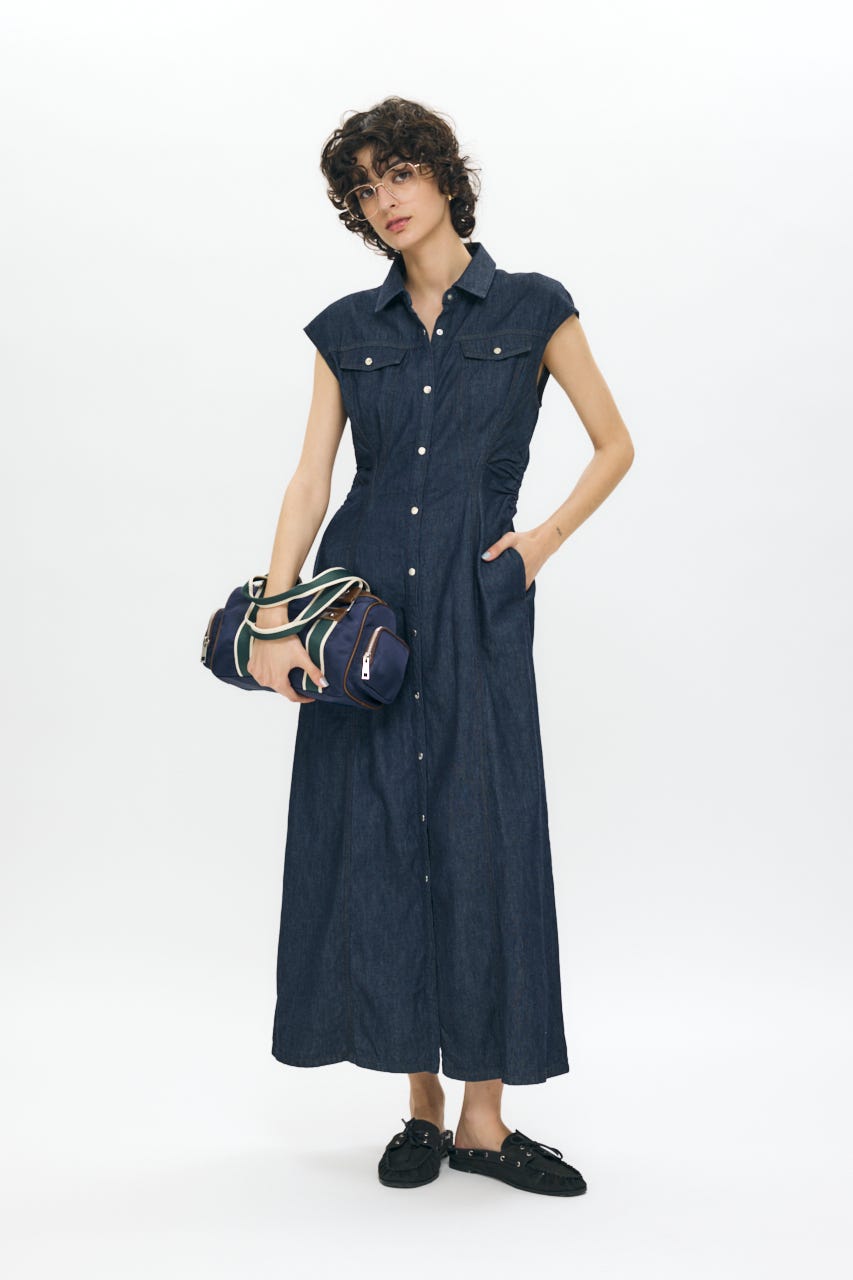 MOUSSY | CAP SLEEVE デニムドレス (ワンピース(ロング