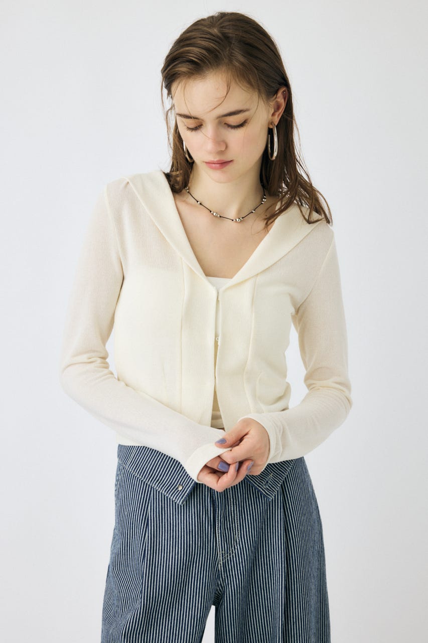 MOUSSY | SHEER HOODIE カーディガン (カーディガン ) |SHEL