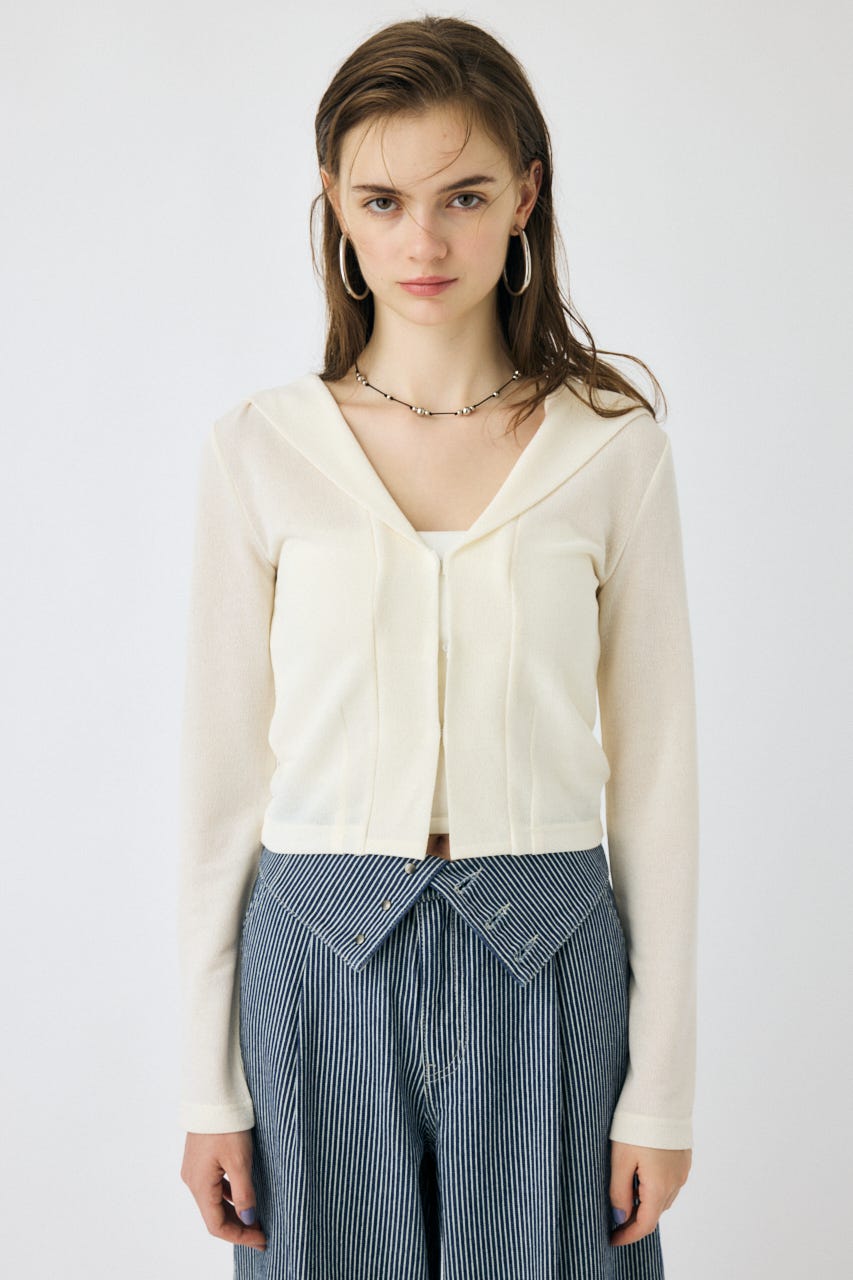 MOUSSY | SHEER HOODIE カーディガン (カーディガン ) |SHEL