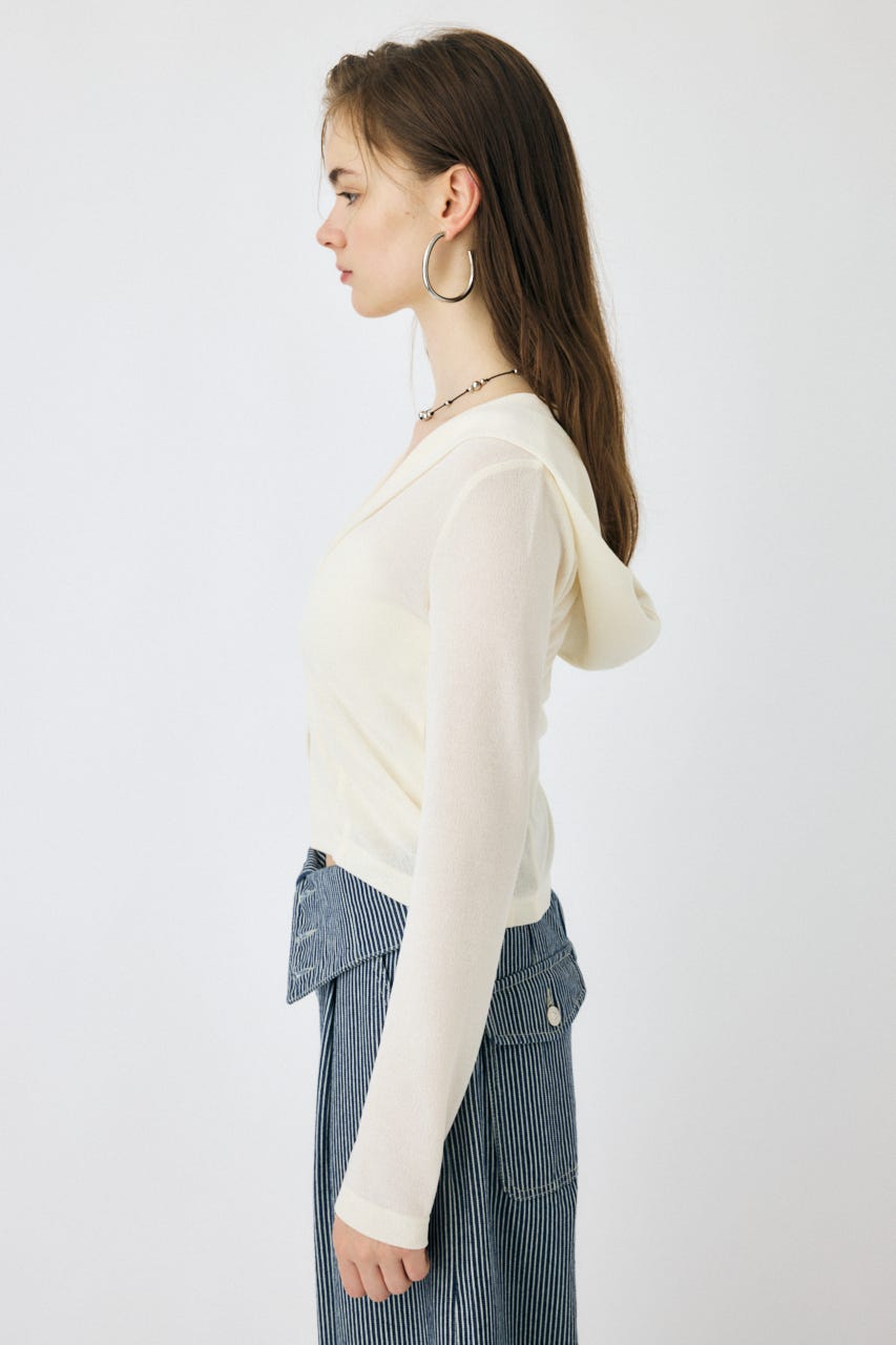 MOUSSY | SHEER HOODIE カーディガン (カーディガン ) |SHEL