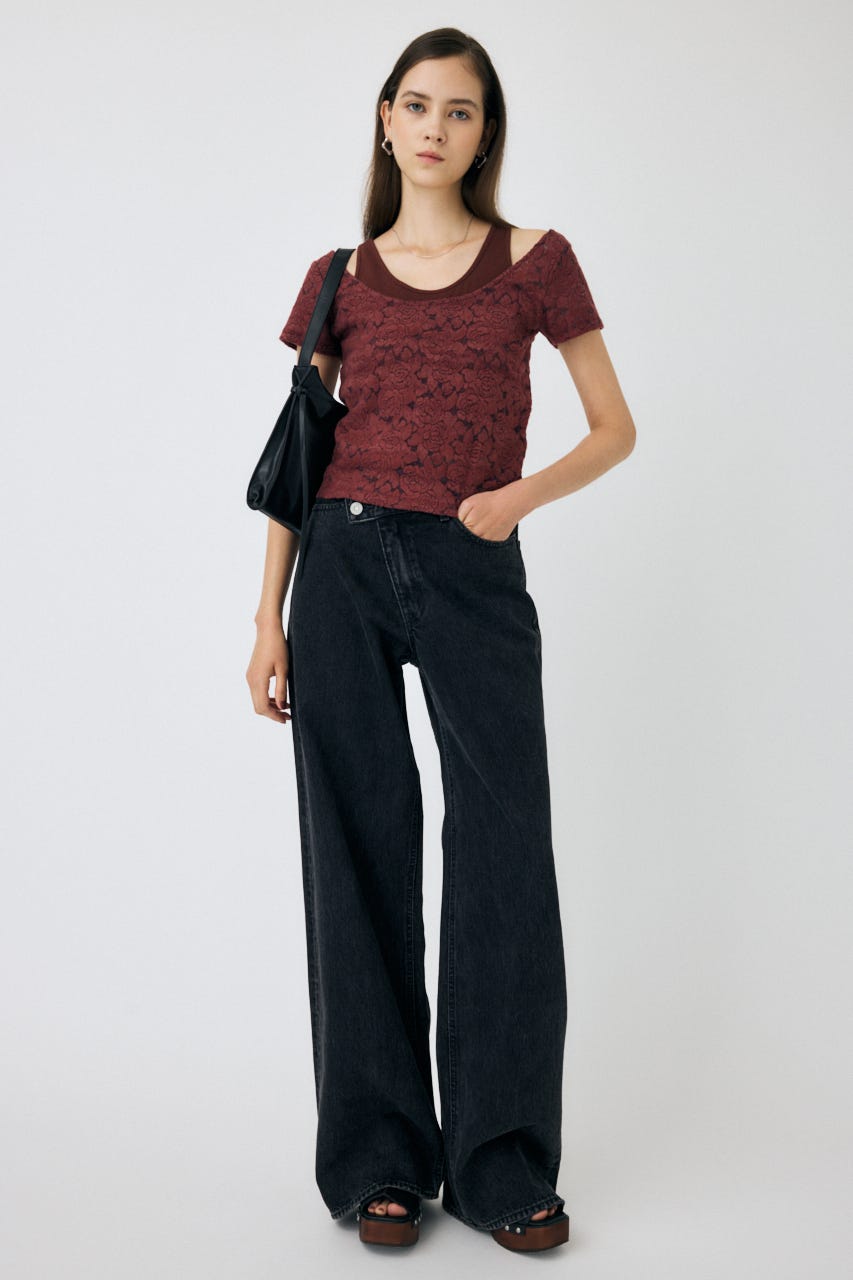 CROSS WAIST WIDE STRAIGHT BLK 2