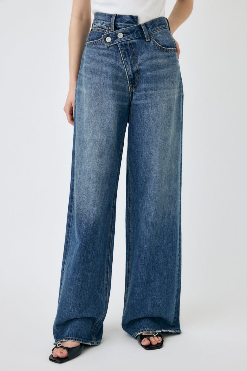 CROSS WAIST WIDE STRAIGHT D/BLU 0