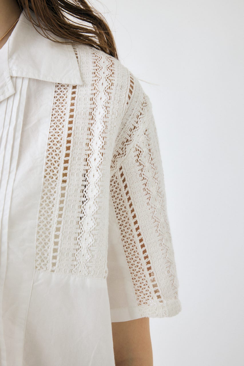 MOUSSY | LACE OPEN COLLAR シャツ (シャツ・ブラウス ) |SHEL