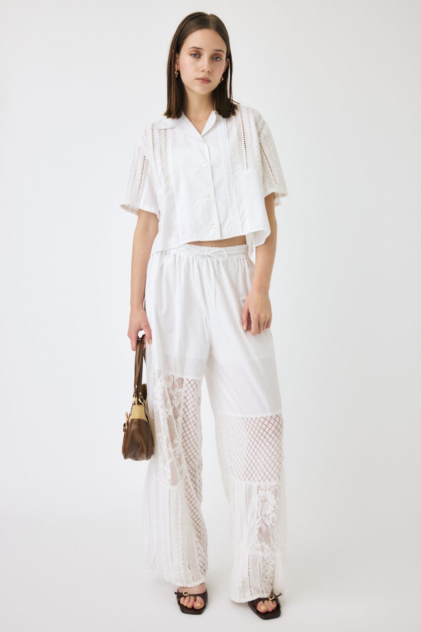 新品未使用タグ付き☆MOUSSY　LACE OPEN COLLAR シャツ 新品未使用タグ付き☆MOUSSY LACE OPEN COLLAR シャツ MOUSSY