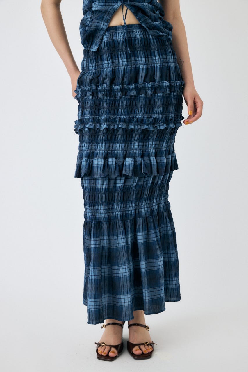 スカート dot washer shirring skirt MOUSSY | SHIRRING LONG スカート (スカート(ロング) ) |SHEL