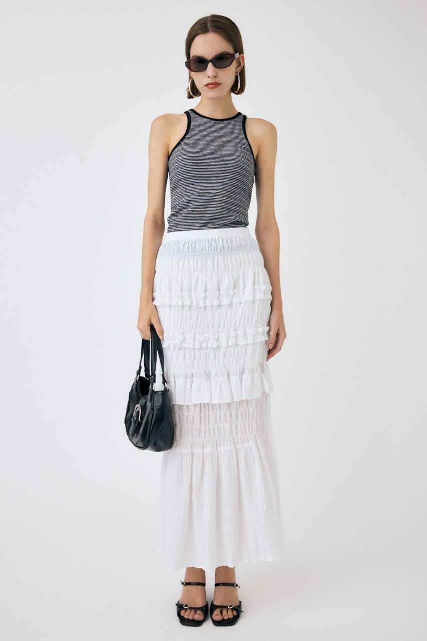 moussy SHIRRING LONG スカート サイズ1 MOUSSY | SHIRRING LONG スカート (スカート(ロング) ) |SHEL