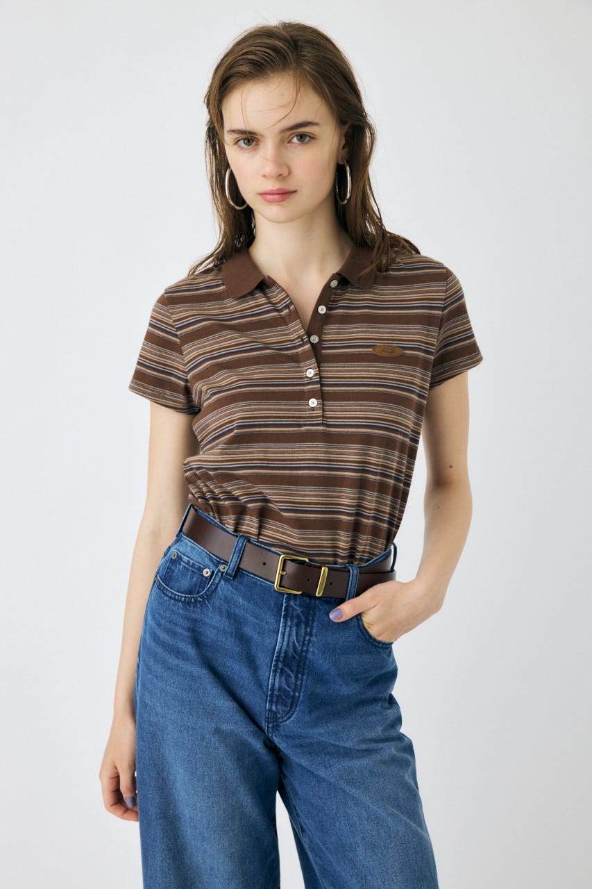 MOUSSY | STRIPE POLO シャツ (Tシャツ・カットソー(半袖