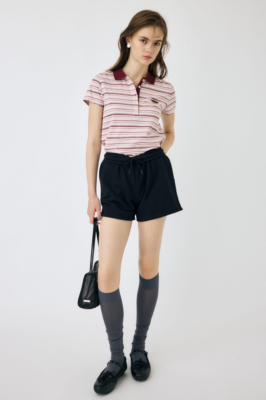 HONDA MOUSSYコラボ クロップドポロシャツ 長袖 ブラック HONDA | MOUSSY | MOUSSY