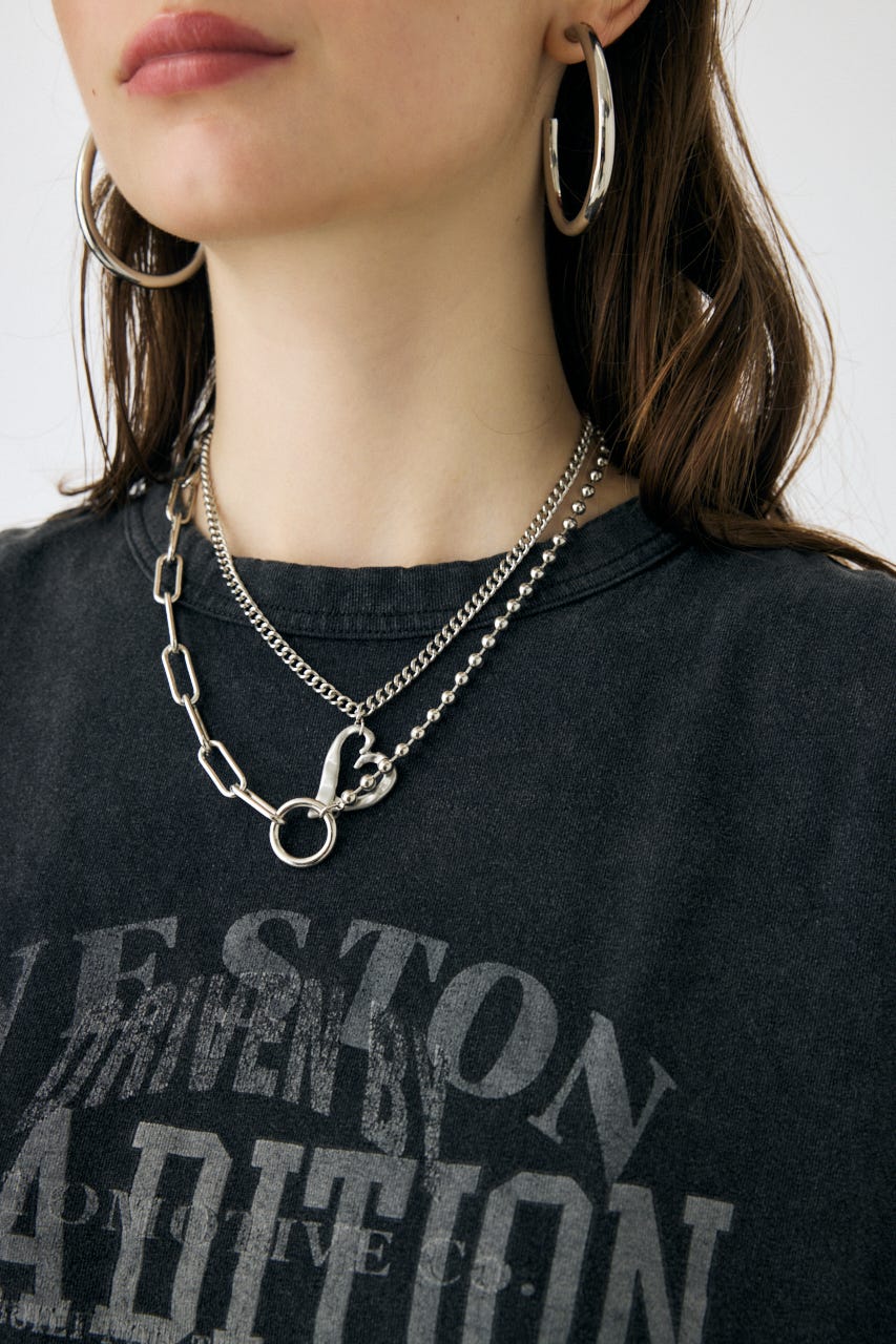 OVERLAPPING LOGOS ノースリーブ TEE L/BLK FREE