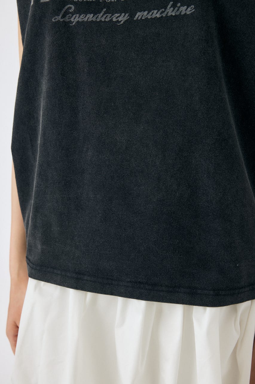 OVERLAPPING LOGOS ノースリーブ TEE L/BLK FREE