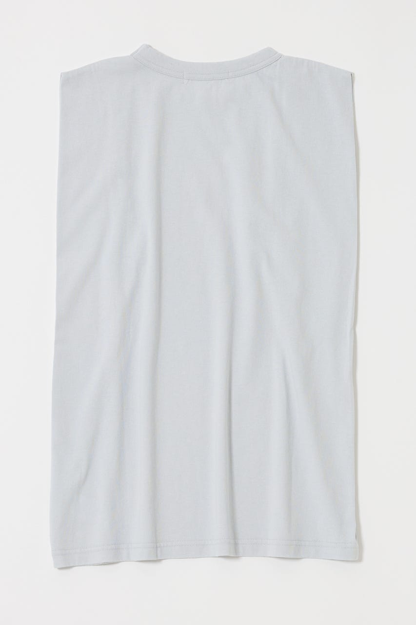 OVERLAPPING LOGOS ノースリーブ TEE L/BLU FREE