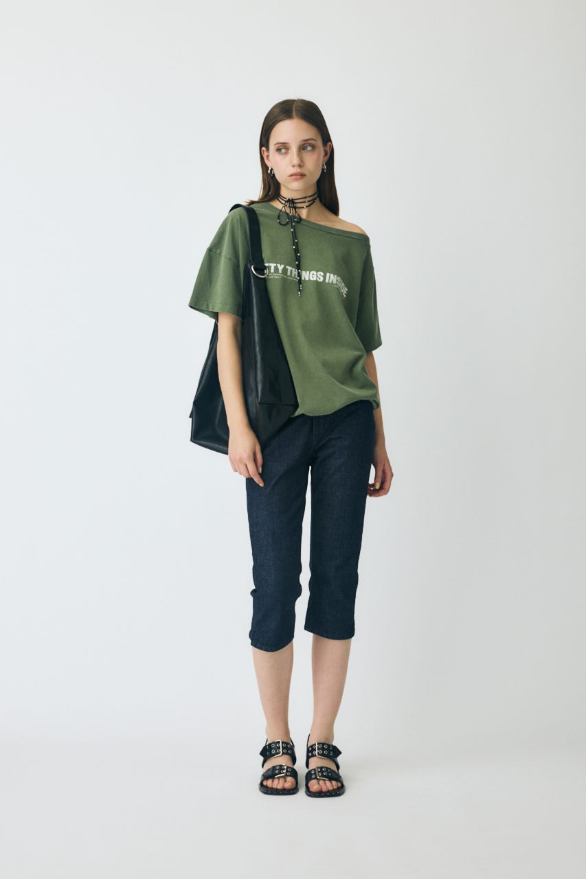 ONE SHOULDER TEE KHA FREE