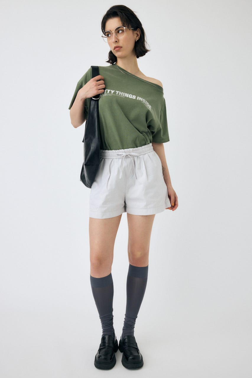 ONE SHOULDER TEE KHA FREE